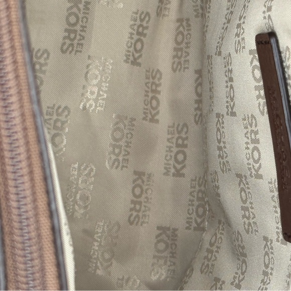 MICHAEL KORS HAMILTON ZEBRA PRINT BROWN IVORY EW LARGE SATCHEL NWT RETAIL $368 - Picture 6 of 11